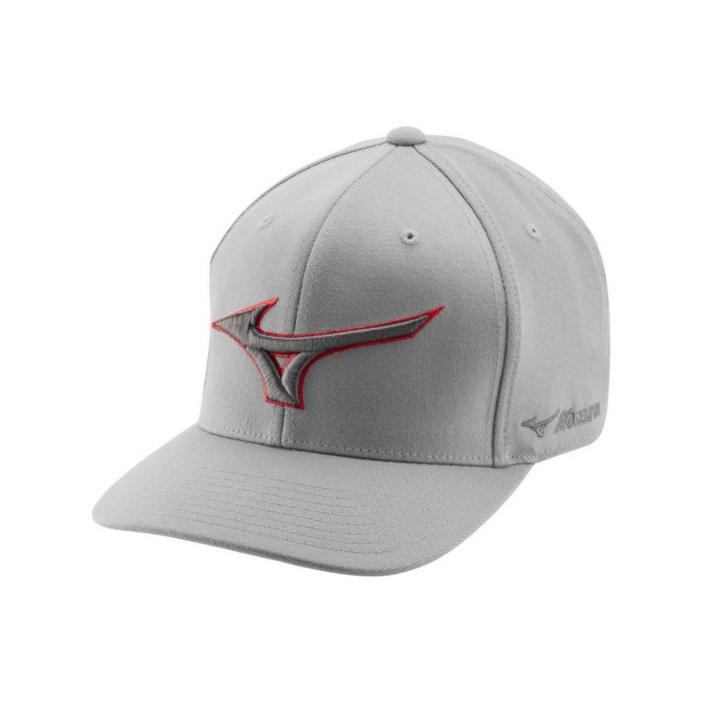 Mizuno Diamond Snapback Férfi Kalapok Szürke/Piros YZB027598